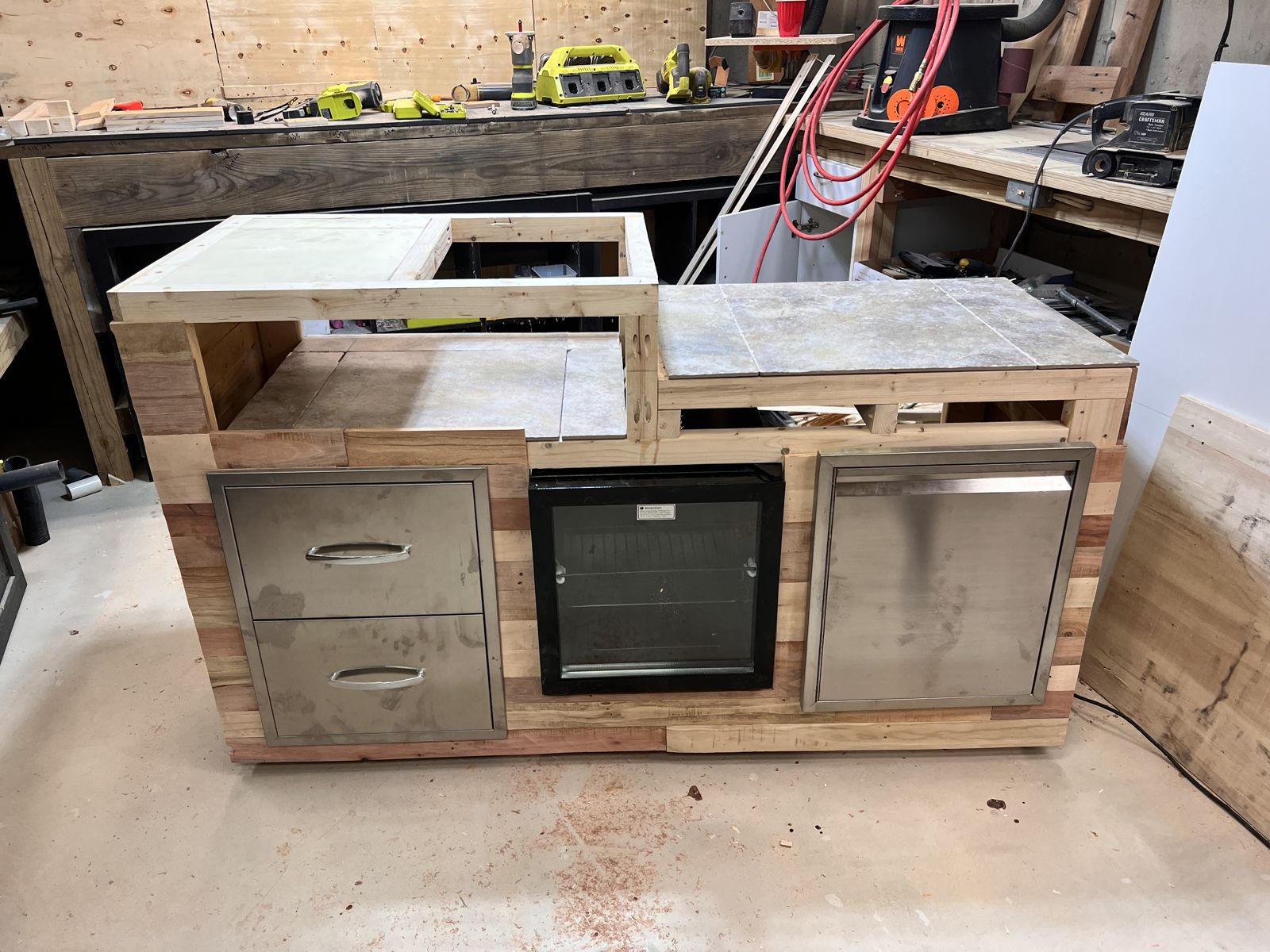 First boards going on