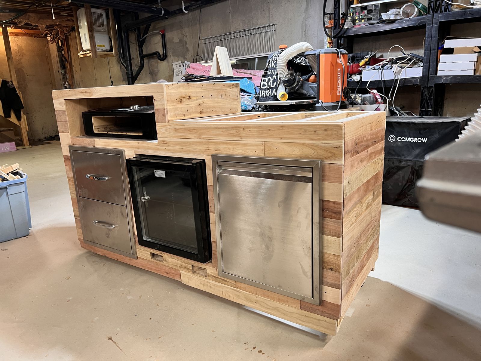 Fully wrapped in raw wood